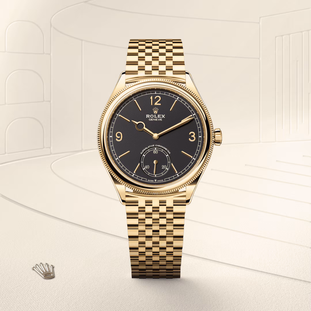1908 39 mm, 18 ct yellow gold Rolex For Sale
