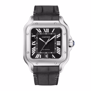 Cartier Santos De Cartier Watch, Large Model, Mechanical Movement With Automatic Winding, Caliber 1847 MC. Steel Case MPN For Sale