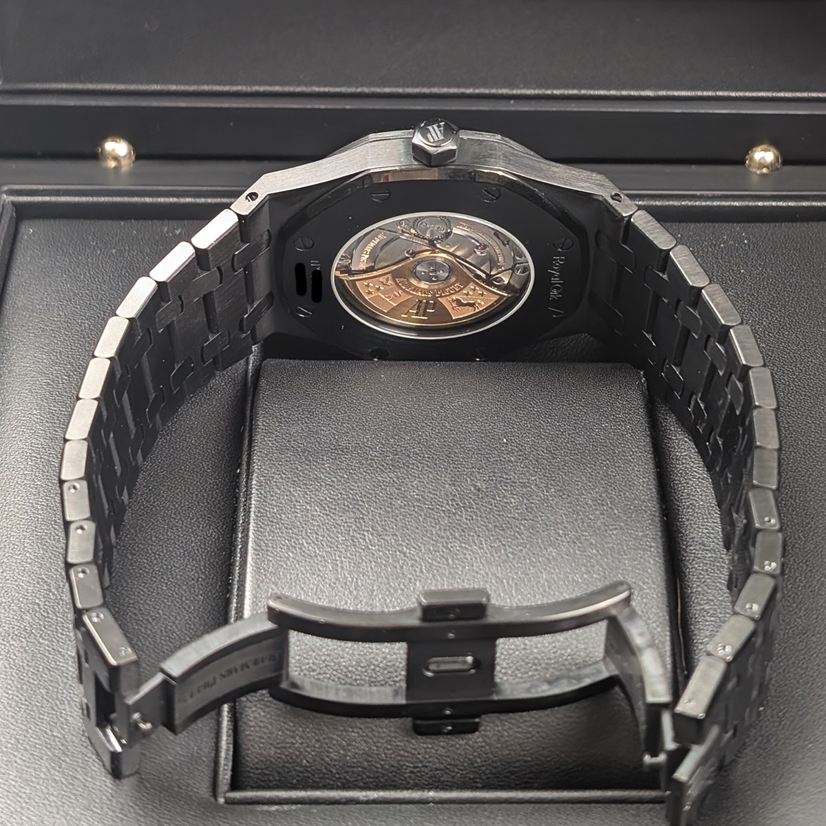Audemars Piguet 15400ST Royal Oak 41mm Black Dial PVD Coated Watch For Sale