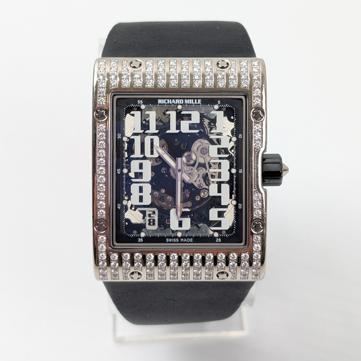 Richard Mille RM016 Ultra Flat with Full Diamond Case White Gold For Sale
